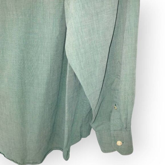 Izod Shirt Mens 2XL Green Button Collar Front Business Work Casual Preppy - Picture 6 of 10